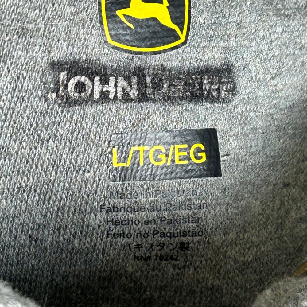 John Deere Womens Gray Floral Logo Pullover Hoodie Sweatshirt Large Heathered - Picture 4 of 8